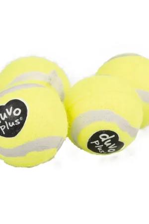 Weekendaanbieding Duvo+ Tennisbal 3 st. - Hondenspeelgoed - 6 cm Geel